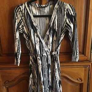 BCBG MaxAzria Black & white print dress, XS